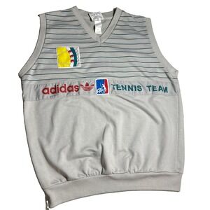 Vintage 80s Adidas ATP Tennis Team Sweater Vest Mens M Trefoil Striped Taiwan